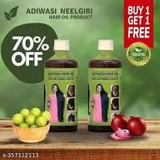 Adivasi Herbal Hair Oil 2 Bottles With Hair growth Soap+ Cream